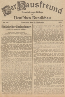 Der Hausfreund : Unterhaltungs-Beilage zur Deutschen Rundschau. 1927, Nr. 197 (28 September)