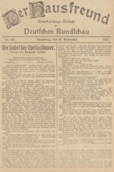 Der Hausfreund : Unterhaltungs-Beilage zur Deutschen Rundschau. 1927, Nr. 198 (29 September)