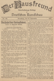 Der Hausfreund : Unterhaltungs-Beilage zur Deutschen Rundschau. 1927, Nr. 199 (30 September)