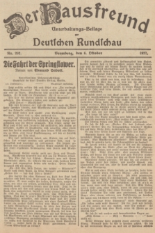 Der Hausfreund : Unterhaltungs-Beilage zur Deutschen Rundschau. 1927, Nr. 202 (6 Oktober)