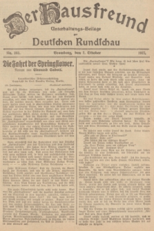 Der Hausfreund : Unterhaltungs-Beilage zur Deutschen Rundschau. 1927, Nr. 203 (7 Oktober)