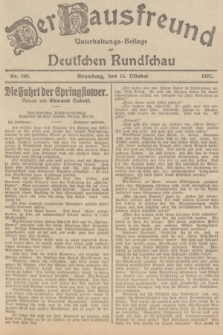 Der Hausfreund : Unterhaltungs-Beilage zur Deutschen Rundschau. 1927, Nr. 209 (15 Oktober)
