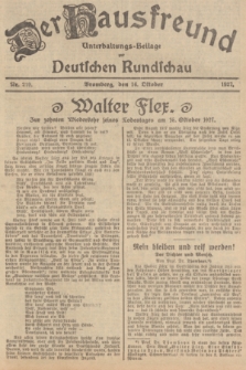 Der Hausfreund : Unterhaltungs-Beilage zur Deutschen Rundschau. 1927, Nr. 210 (16 Oktober)