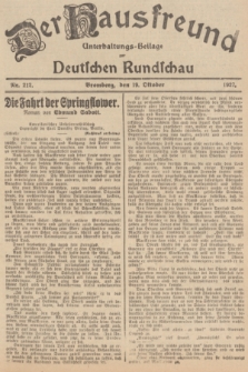Der Hausfreund : Unterhaltungs-Beilage zur Deutschen Rundschau. 1927, Nr. 212 (19 Oktober)