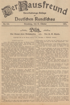 Der Hausfreund : Unterhaltungs-Beilage zur Deutschen Rundschau. 1927, Nr. 213 (20 Oktober)