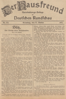 Der Hausfreund : Unterhaltungs-Beilage zur Deutschen Rundschau. 1927, Nr. 215 (22 Oktober)