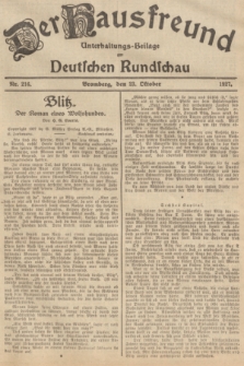 Der Hausfreund : Unterhaltungs-Beilage zur Deutschen Rundschau. 1927, Nr. 216 (23 Oktober)