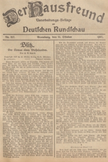 Der Hausfreund : Unterhaltungs-Beilage zur Deutschen Rundschau. 1927, Nr. 217 (25 Oktober)