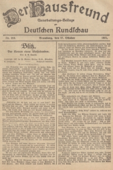 Der Hausfreund : Unterhaltungs-Beilage zur Deutschen Rundschau. 1927, Nr. 219 (27 Oktober)