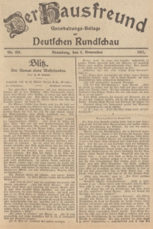 Der Hausfreund : Unterhaltungs-Beilage zur Deutschen Rundschau. 1927, Nr. 228 (9 November)