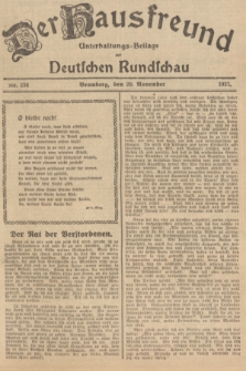 Der Hausfreund : Unterhaltungs-Beilage zur Deutschen Rundschau. 1927, Nr. 238 (20 November)