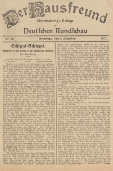 Der Hausfreund : Unterhaltungs-Beilage zur Deutschen Rundschau. 1927, Nr. 247 (1 Dezember)