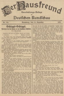 Der Hausfreund : Unterhaltungs-Beilage zur Deutschen Rundschau. 1927, Nr. 255 (14 Dezember)