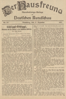 Der Hausfreund : Unterhaltungs-Beilage zur Deutschen Rundschau. 1927, Nr. 257 (17 Dezember)