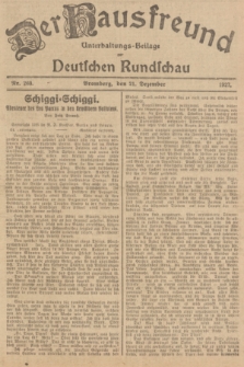 Der Hausfreund : Unterhaltungs-Beilage zur Deutschen Rundschau. 1927, Nr. 260 (21 Dezember)