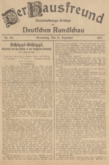 Der Hausfreund : Unterhaltungs-Beilage zur Deutschen Rundschau. 1927, Nr. 263 (24 Dezember)