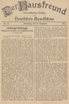 Der Hausfreund : Unterhaltungs-Beilage zur Deutschen Rundschau. 1927, Nr. 265 (29 Dezember)