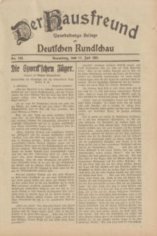 Der Hausfreund : Unterhaltungs-Beilage zur Deutschen Rundschau. 1931, Nr. 159 (15 Juli)