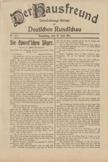 Der Hausfreund : Unterhaltungs-Beilage zur Deutschen Rundschau. 1931, Nr. 171 (29 Juli)