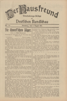 Der Hausfreund : Unterhaltungs-Beilage zur Deutschen Rundschau. 1931, Nr. 175 (2 August)