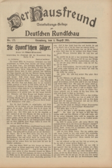 Der Hausfreund : Unterhaltungs-Beilage zur Deutschen Rundschau. 1931, Nr. 177 (5 August)