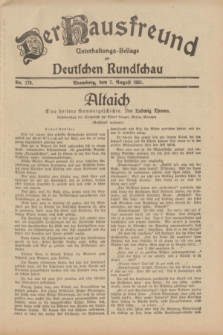 Der Hausfreund : Unterhaltungs-Beilage zur Deutschen Rundschau. 1931, Nr. 179 (7 August)