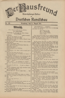 Der Hausfreund : Unterhaltungs-Beilage zur Deutschen Rundschau. 1931, Nr. 190 (21 August)