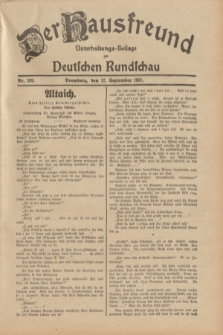 Der Hausfreund : Unterhaltungs-Beilage zur Deutschen Rundschau. 1931, Nr. 209 (12 September)