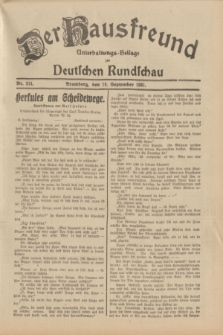 Der Hausfreund : Unterhaltungs-Beilage zur Deutschen Rundschau. 1931, Nr. 214 (18 September)