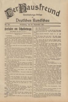 Der Hausfreund : Unterhaltungs-Beilage zur Deutschen Rundschau. 1931, Nr. 224 (30 September)