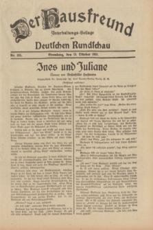 Der Hausfreund : Unterhaltungs-Beilage zur Deutschen Rundschau. 1931, Nr. 235 (13 Oktober)