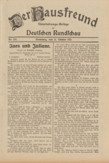 Der Hausfreund : Unterhaltungs-Beilage zur Deutschen Rundschau. 1931, Nr. 237 (15 Oktober)