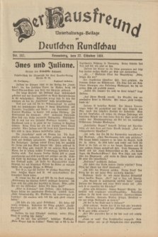 Der Hausfreund : Unterhaltungs-Beilage zur Deutschen Rundschau. 1931, Nr. 247 (27 Oktober)