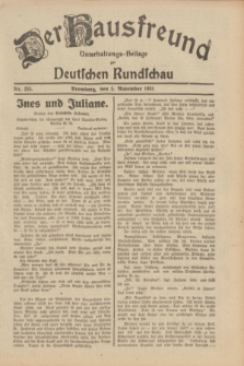 Der Hausfreund : Unterhaltungs-Beilage zur Deutschen Rundschau. 1931, Nr. 255 (5 November)