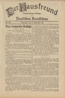 Der Hausfreund : Unterhaltungs-Beilage zur Deutschen Rundschau. 1931, Nr. 259 (10 November)