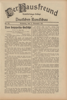 Der Hausfreund : Unterhaltungs-Beilage zur Deutschen Rundschau. 1931, Nr. 261 (12 November)