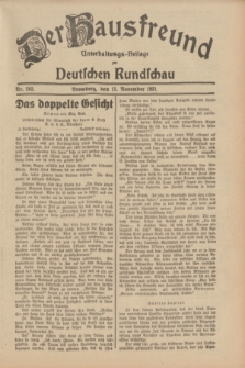 Der Hausfreund : Unterhaltungs-Beilage zur Deutschen Rundschau. 1931, Nr. 262 (13 November)