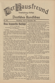Der Hausfreund : Unterhaltungs-Beilage zur Deutschen Rundschau. 1931, Nr. 264 (15 November)