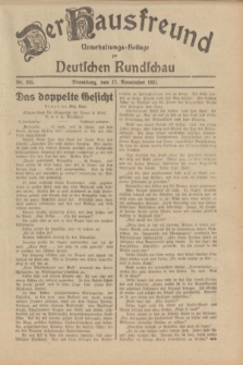 Der Hausfreund : Unterhaltungs-Beilage zur Deutschen Rundschau. 1931, Nr. 265 (17 November)