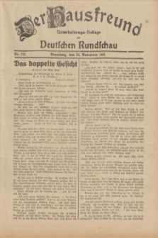 Der Hausfreund : Unterhaltungs-Beilage zur Deutschen Rundschau. 1931, Nr. 271 (24 November)