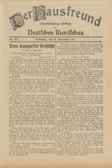 Der Hausfreund : Unterhaltungs-Beilage zur Deutschen Rundschau. 1931, Nr. 272 (25 November)