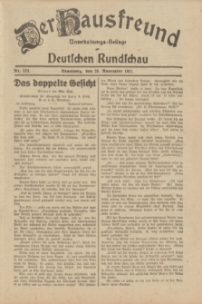 Der Hausfreund : Unterhaltungs-Beilage zur Deutschen Rundschau. 1931, Nr. 273 (26 November)