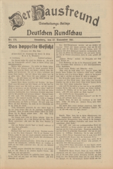 Der Hausfreund : Unterhaltungs-Beilage zur Deutschen Rundschau. 1931, Nr. 274 (27 November)