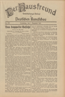 Der Hausfreund : Unterhaltungs-Beilage zur Deutschen Rundschau. 1931, Nr. 277 (1 Dezember)