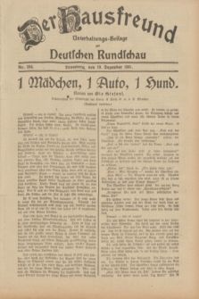 Der Hausfreund : Unterhaltungs-Beilage zur Deutschen Rundschau. 1931, Nr. 284 (10 Dezember)