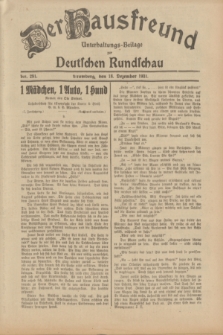 Der Hausfreund : Unterhaltungs-Beilage zur Deutschen Rundschau. 1931, Nr. 291 (18 Dezember)