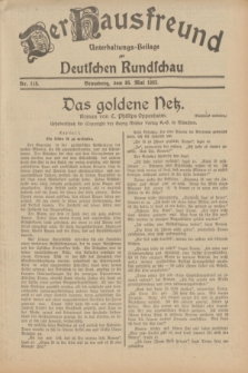 Der Hausfreund : Unterhaltungs-Beilage zur Deutschen Rundschau. 1932, Nr. 118 (26 Mai)