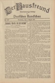 Der Hausfreund : Unterhaltungs-Beilage zur Deutschen Rundschau. 1932, Nr. 174 (2 August)