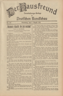 Der Hausfreund : Unterhaltungs-Beilage zur Deutschen Rundschau. 1932, Nr. 175 (3 August)
