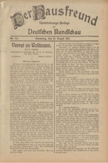 Der Hausfreund : Unterhaltungs-Beilage zur Deutschen Rundschau. 1932, Nr. 197 (30 August)
